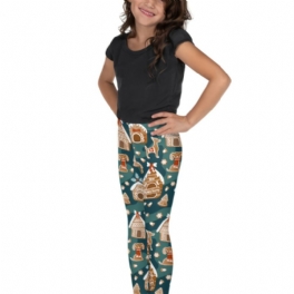 Höst Vinter Flickor Nyår Jul Söta Tryckta Leggings