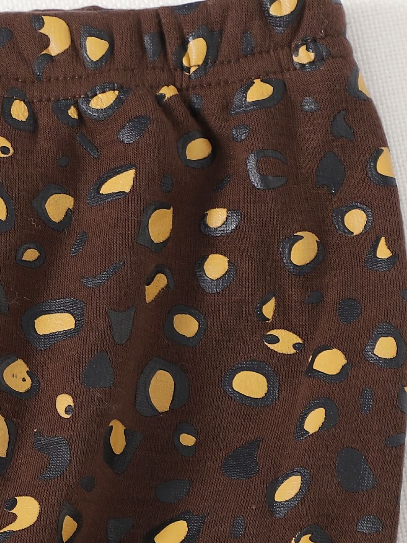 Mjuka Byxor I Bomull Leopardtryck För Flickor Barnkläder För Vintern