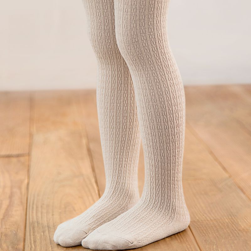 Småbarn Bebis Enfärgade Stickade Leggings Strumpor Mjuk Varm Strumpbyxor Flickor