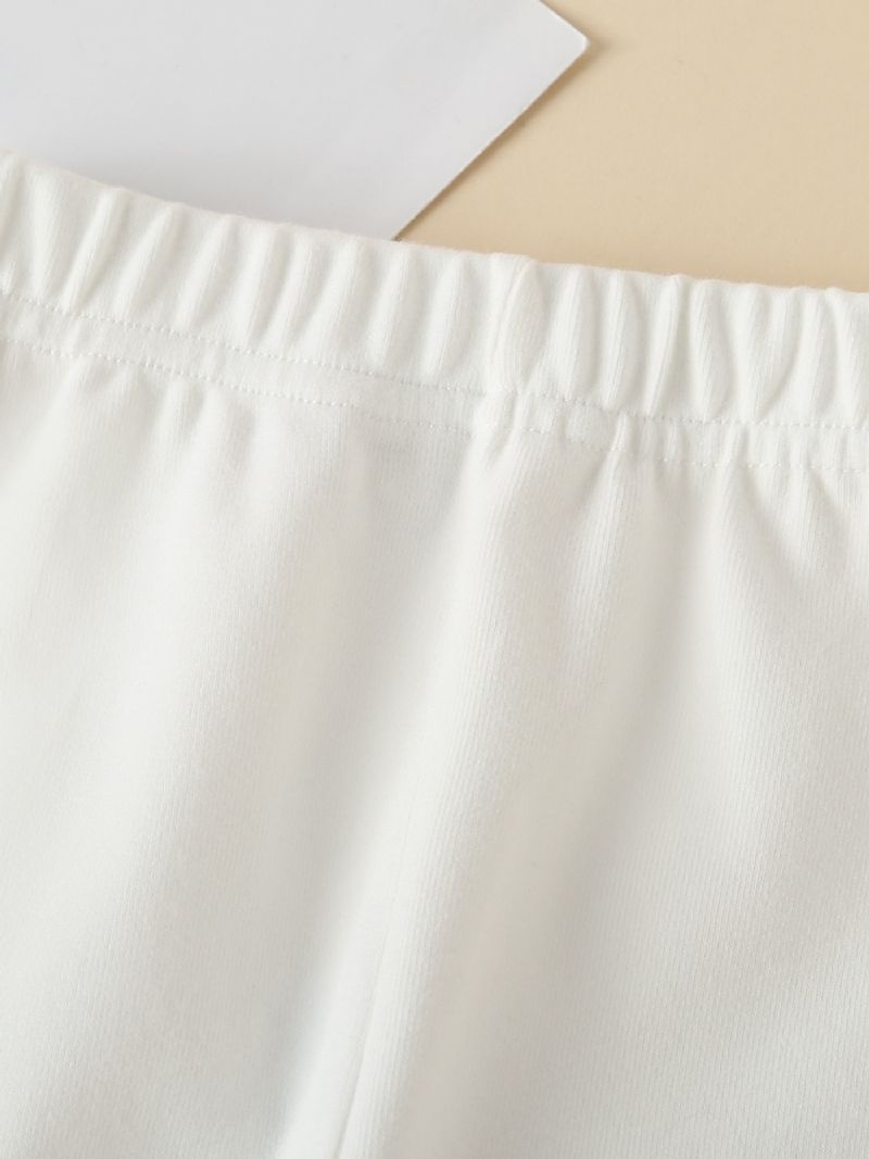 Småbarn Flickor Solida Byxor Bear Ben Spets Leggings