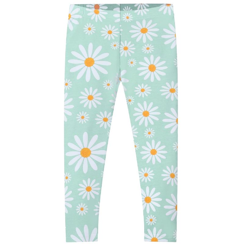 Stretchleggings Med Daisy Print För Flickor