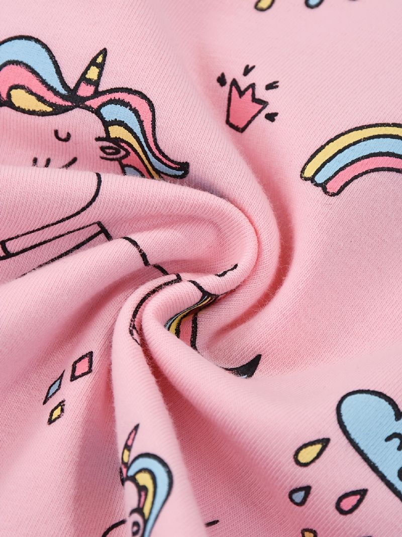 Tjejer Stretch Mjuka Leggings Söta Unicorn Full Print Byxor Barnkläder