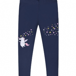 Tjejer Unicorn Print Stretch Leggings Barnkläder