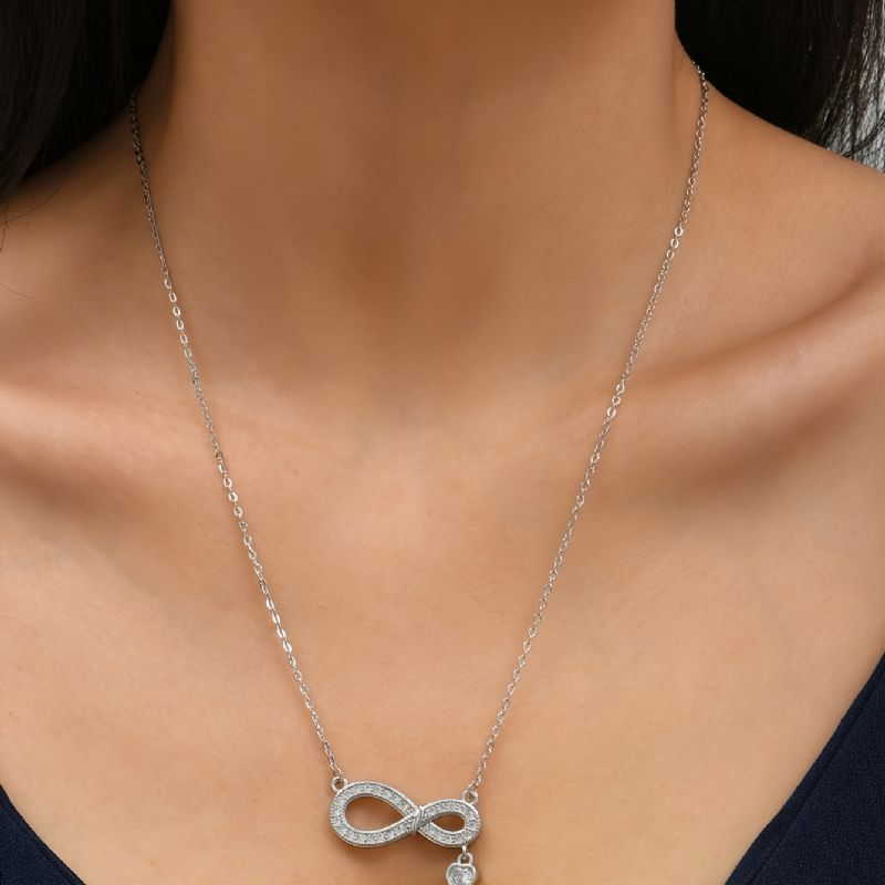 8-format Love Infinity Zircon Halsband För Kvinnor Berlocker Smycken Present Födelsedagspresenter För Fru Flickor Henne