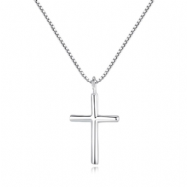 925 Sterling Silver Cross Halsband Kvinna Litet Hänge Flickor Barns Nyckelbenskedja