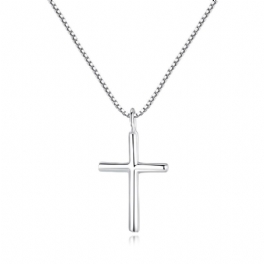 925 Sterling Silver Cross Halsband Kvinna Litet Hänge Flickor Barns Nyckelbenskedja