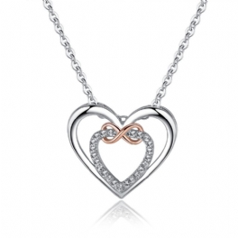 Infinity Heart Zircon Halsband För Kvinnor Berlocker Smycken Present Födelsedagspresenter För Fru Flickor Henne