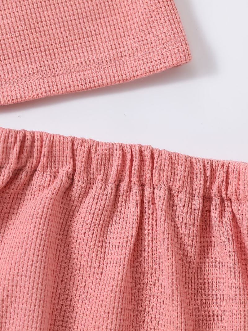 2st Flickor Enfärgad Ärmlös Camisole Toppar & Resårshorts I Midjan Barnkläder