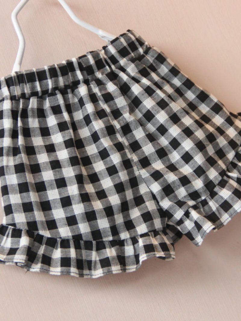 Casual Rutiga Shorts För Flickor
