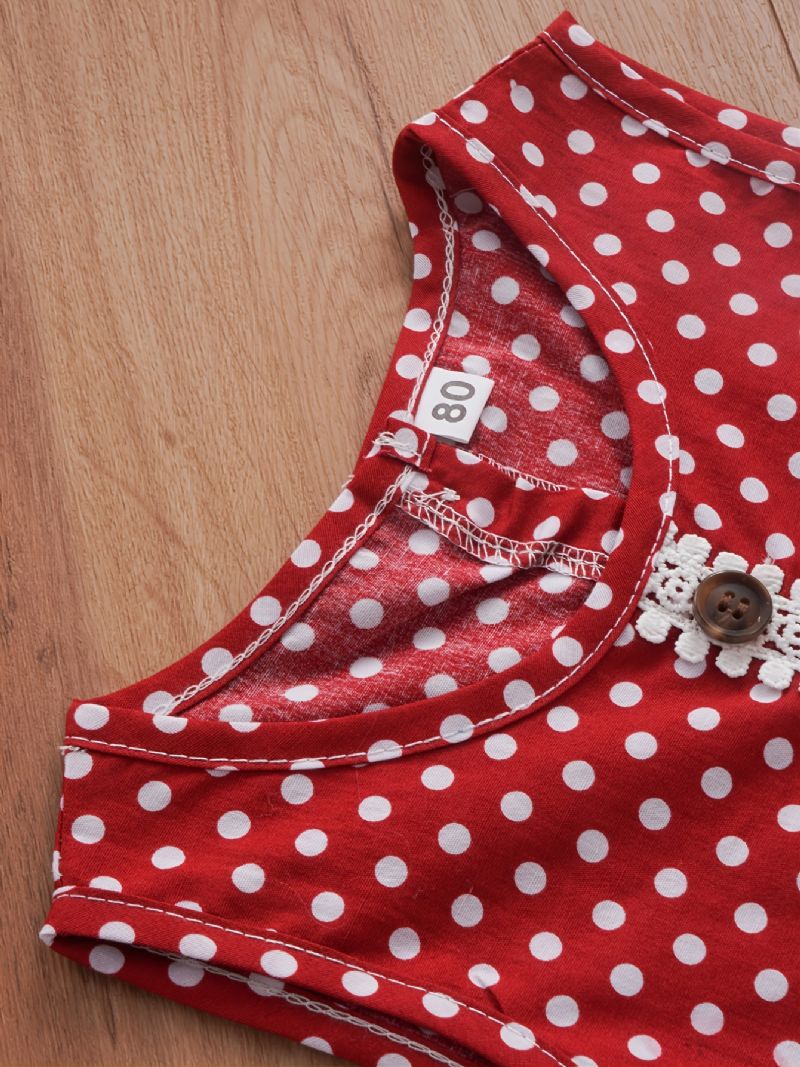 Toddler Bebis Flickor Dot Leopard Printed Ärmlös Topp & Shorts
