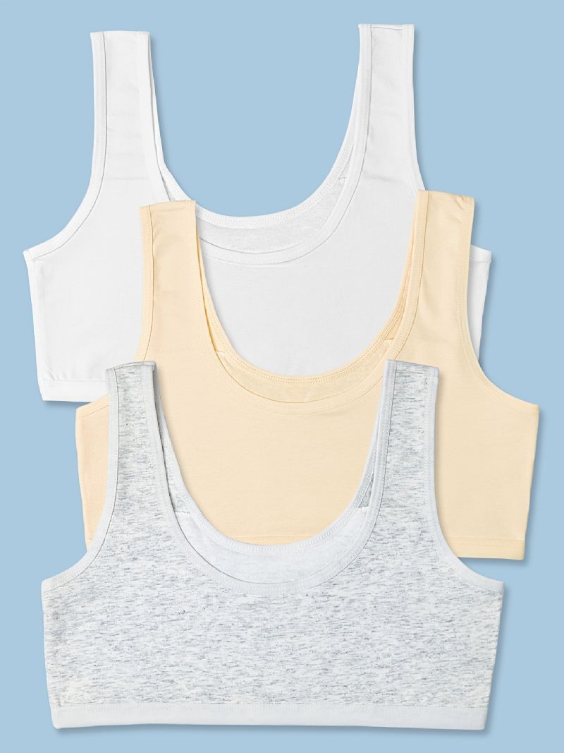 3st Flickor Bh Seamless Bralettes Ärmlösa Crops Tank Tops Underkläder