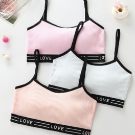 3st Tränings-bh För Tjejer Seamless Stretchy Sports Bralette Ärmlösa Crops Linne Underkläder