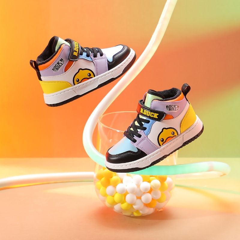 B.duck Barn High Top Sneakers Halkfria Tecknade Mönster Skridskoskor Sportskor