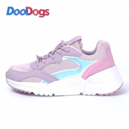 Doodogs Flickor Sneakers Med Mjuk Sula Lättvikts Andas Halkfria Casual Skor Chunky Sneaker