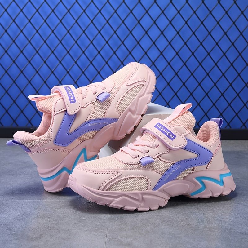 Flickor Söta Casual Sneakers Low Top Andas Mesh Randiga Löparskor För Utomhusbruk