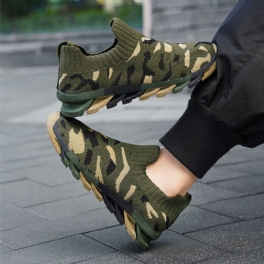 Pojkar All Season Camo Green Sneakers