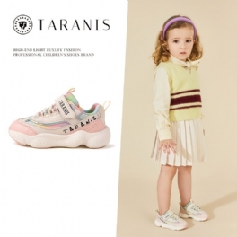 Skarvad Färg Kollision Design Snygg Vitalitet Regnbågselement Flickor Sneakers Höst Vinter