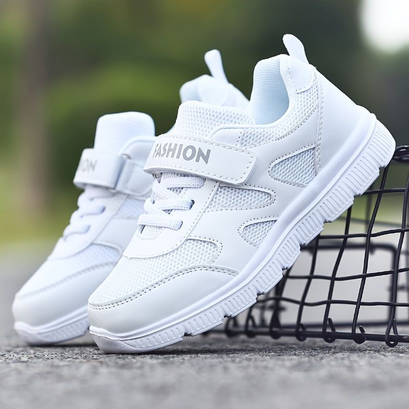 Sneakers Med Mjuk Sula För Pojkar Lättviktsventilerande Och Halkfria Löparskor Med Kardborrefäste