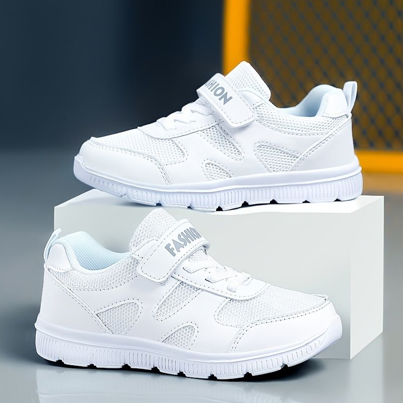 Sneakers Med Mjuk Sula För Pojkar Lättviktsventilerande Och Halkfria Löparskor Med Kardborrefäste