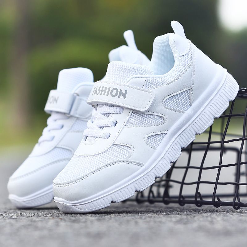 Sneakers Med Mjuk Sula För Pojkar Lättviktsventilerande Och Halkfria Löparskor Med Kardborrefäste