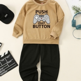 2st Bebis Pojkar Pullover Print Långärmad Rundhals Sweatshirt & Byxor Barnkläder