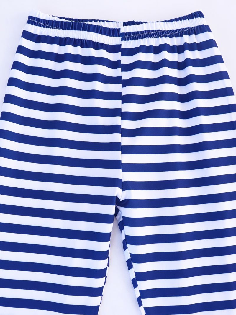 Barn Pojkar Pyjamas Astronaut Print Rund Hals Långärmad Top & Stripe Byxa Set