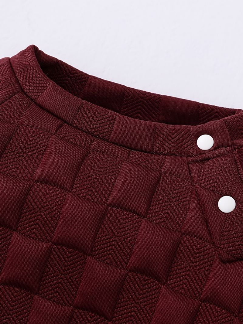 Bebis Flickor Solid Långärmad Sweatshirt & Matchande Joggingbyxor Bebiskläder