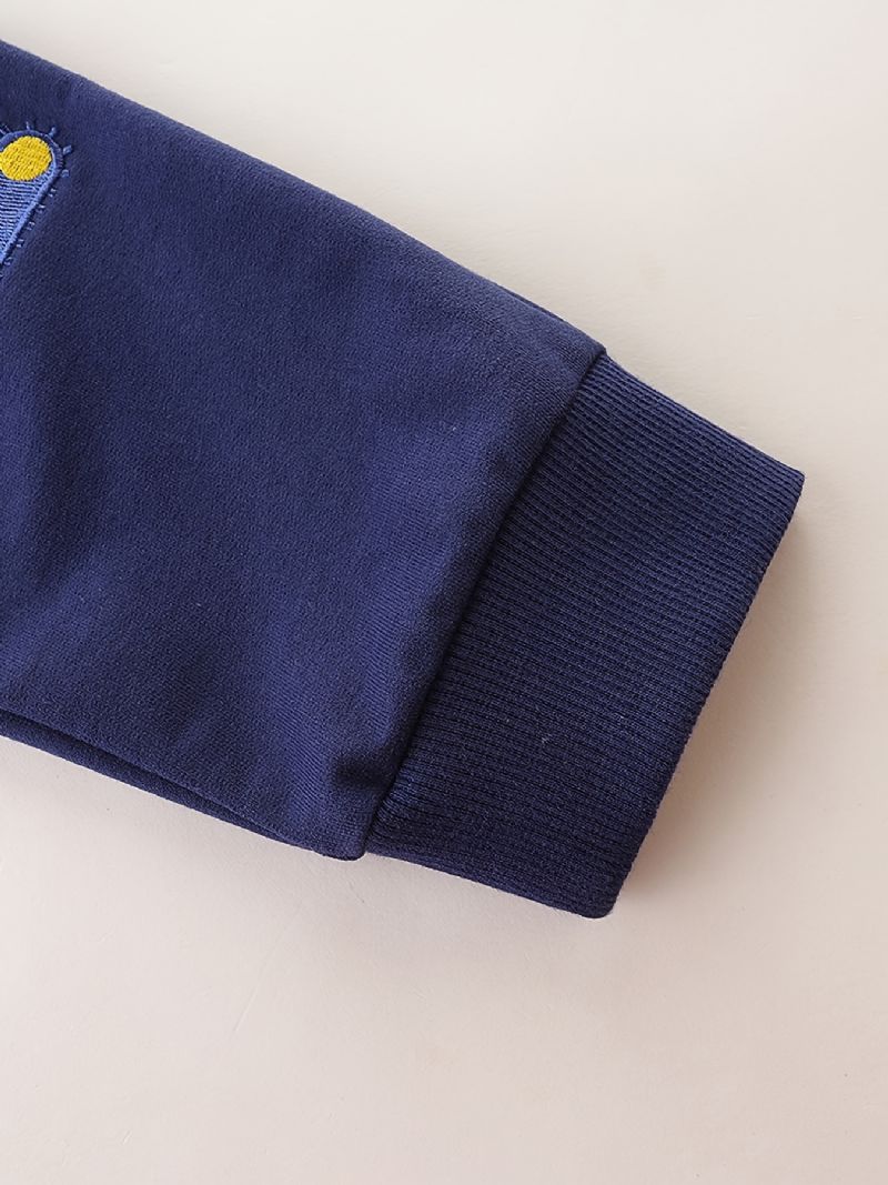 Bebis Pojkar Joggingbyxor Elastisk Midja Grävmaskin Broderad Dragsko Sport Joggerbyxor Barnkläder