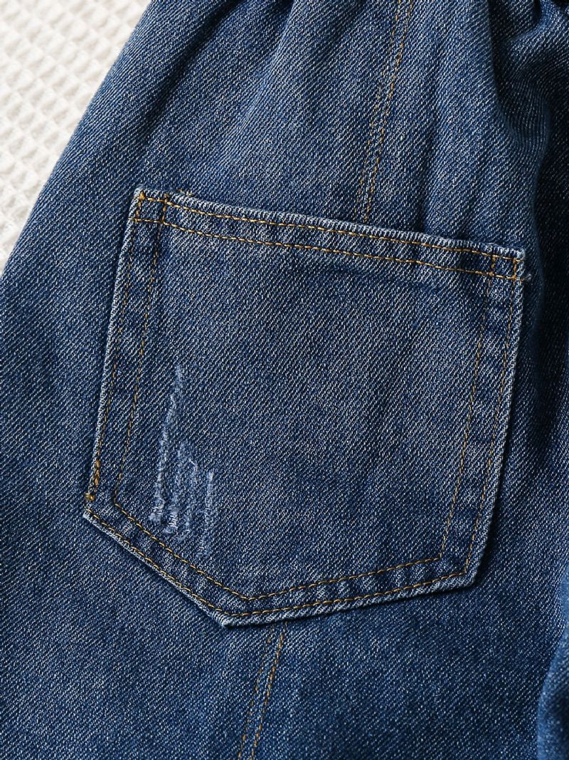 Flickor Blue Carrot Pants Bälte Denim