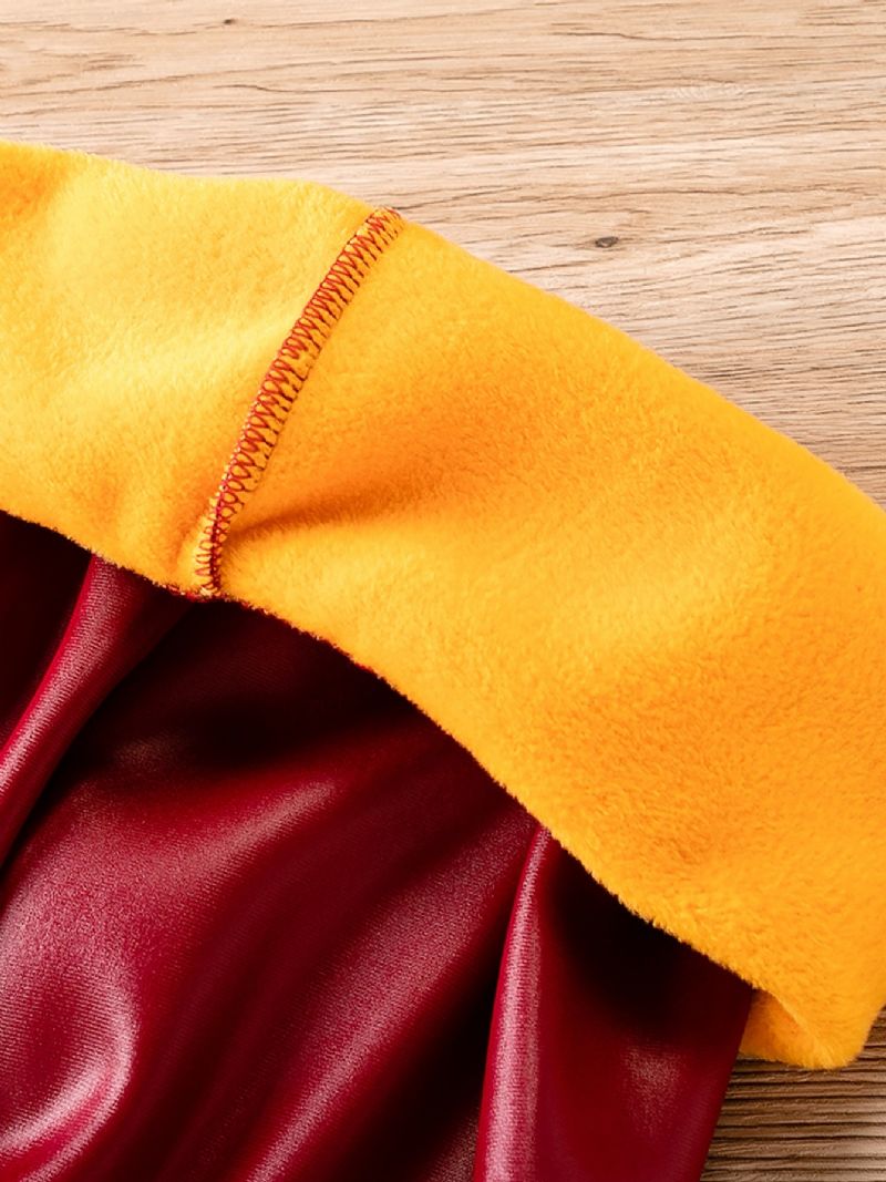 Flickor Höst Vinter Fleece Läderbyxor