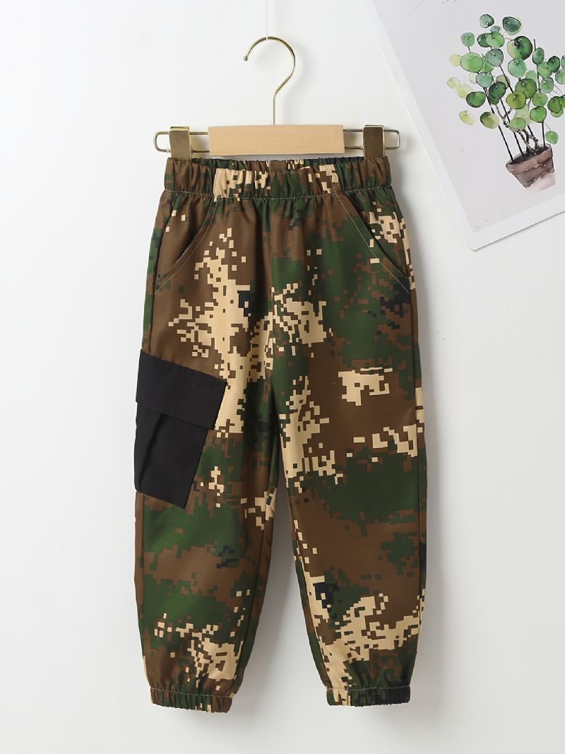 Pojkar Casual Camo Träningsbyxor Elastisk Midja Sport Joggerbyxor