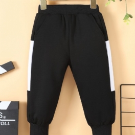 Pojkar Contrast Black Long Leg Scrunch Sweatpants