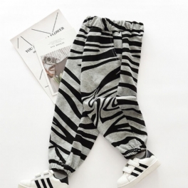 Pojkar Home Zebra Knit Pants Höst Vinter Nyhet