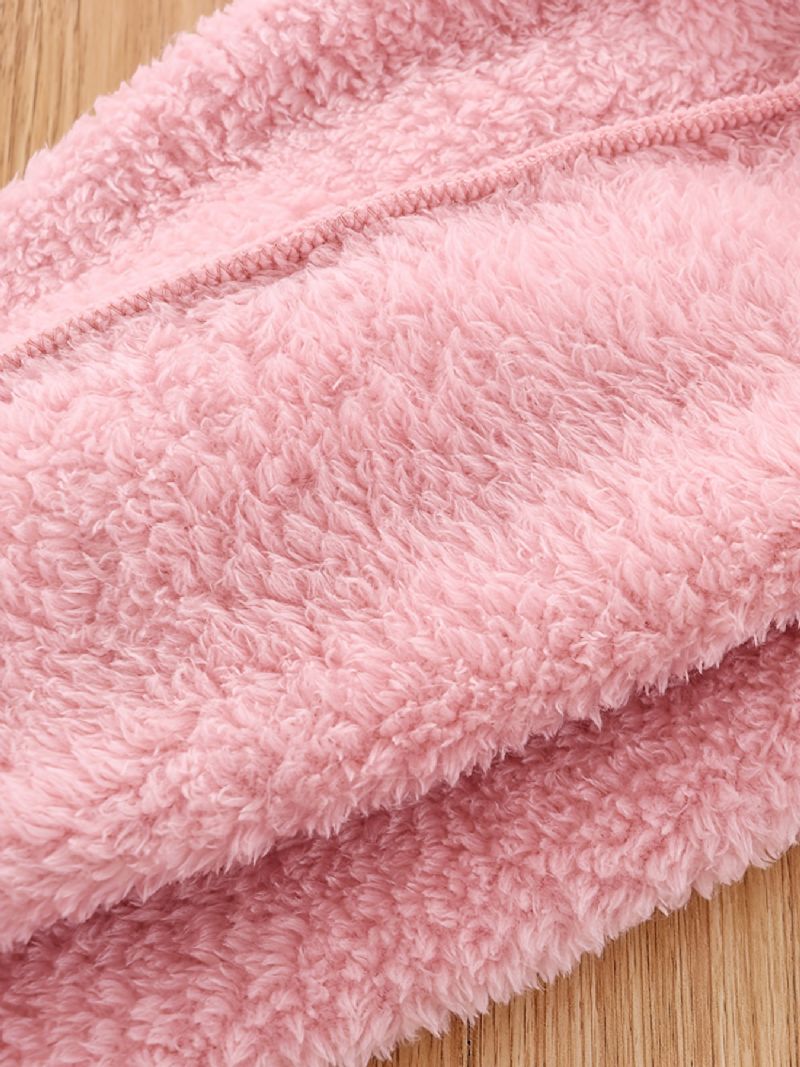Småbarn Bebis Flickor Warm Fleece Huvtröja & Byxor Set Barnkläder