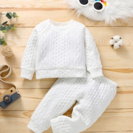 Spädbarn Bebis Pullover Varm Solid Långärmad Sweatshirt & Byxor Vinter Pojkar Flickor